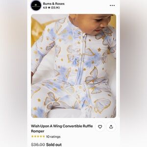 Bums & Roses Wish Upon a Wing Convertible Romper